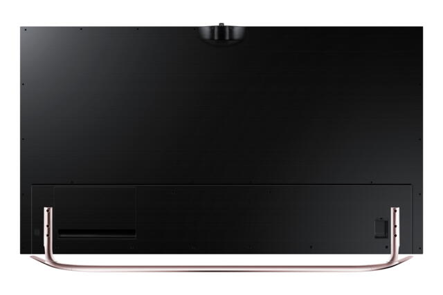 Super fladt fjernsyn i kobber farvet ramme